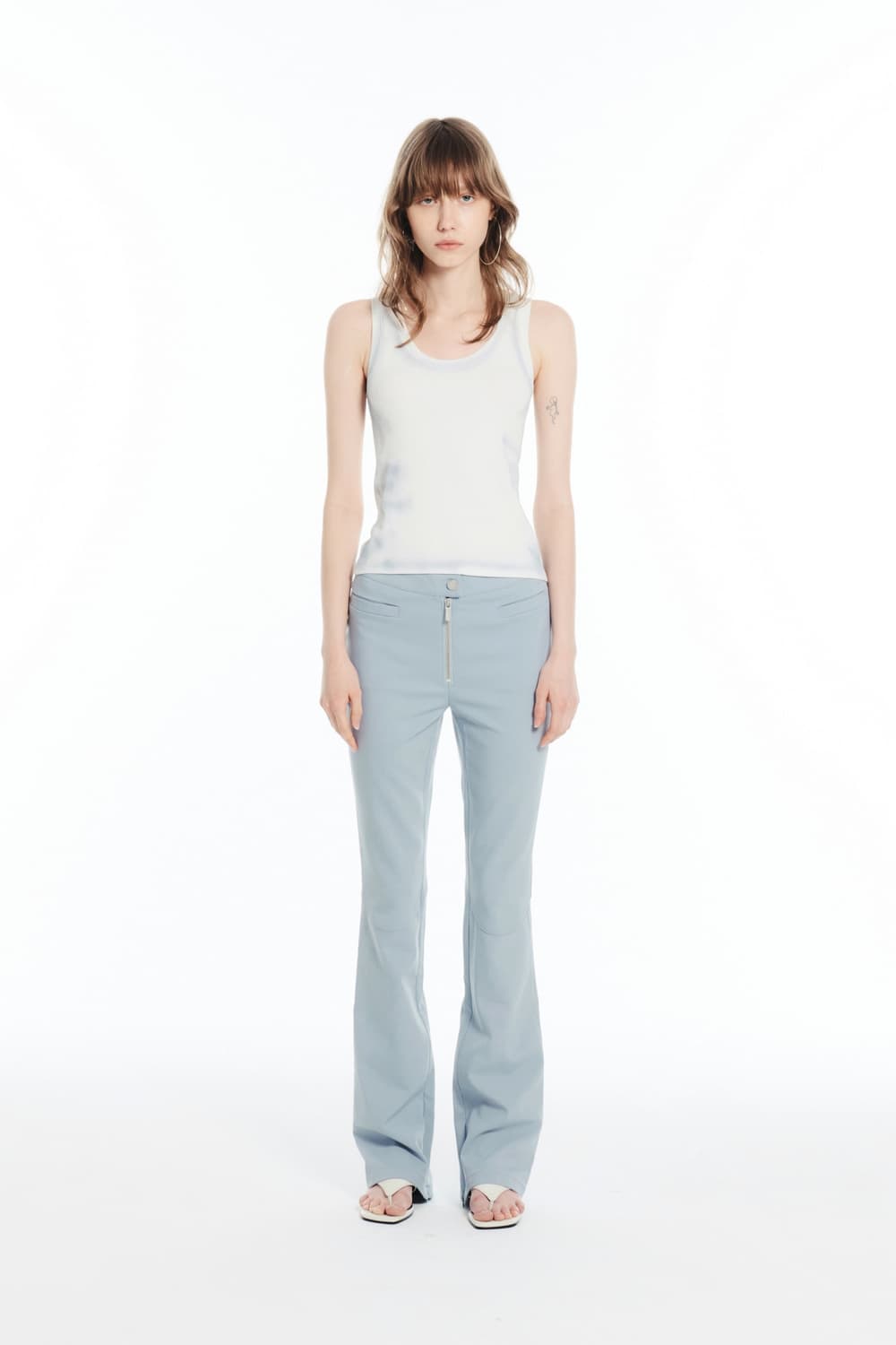 세릭 프론트 짚 슬림 팬츠 상품이미지1