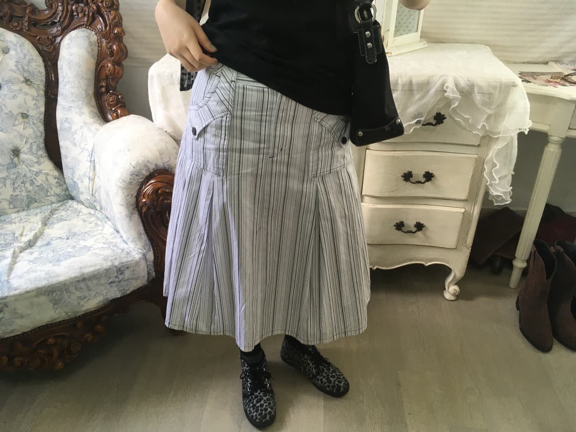 빈티지 아카이브 스트라이프 포켓 스커트 상품이미지5