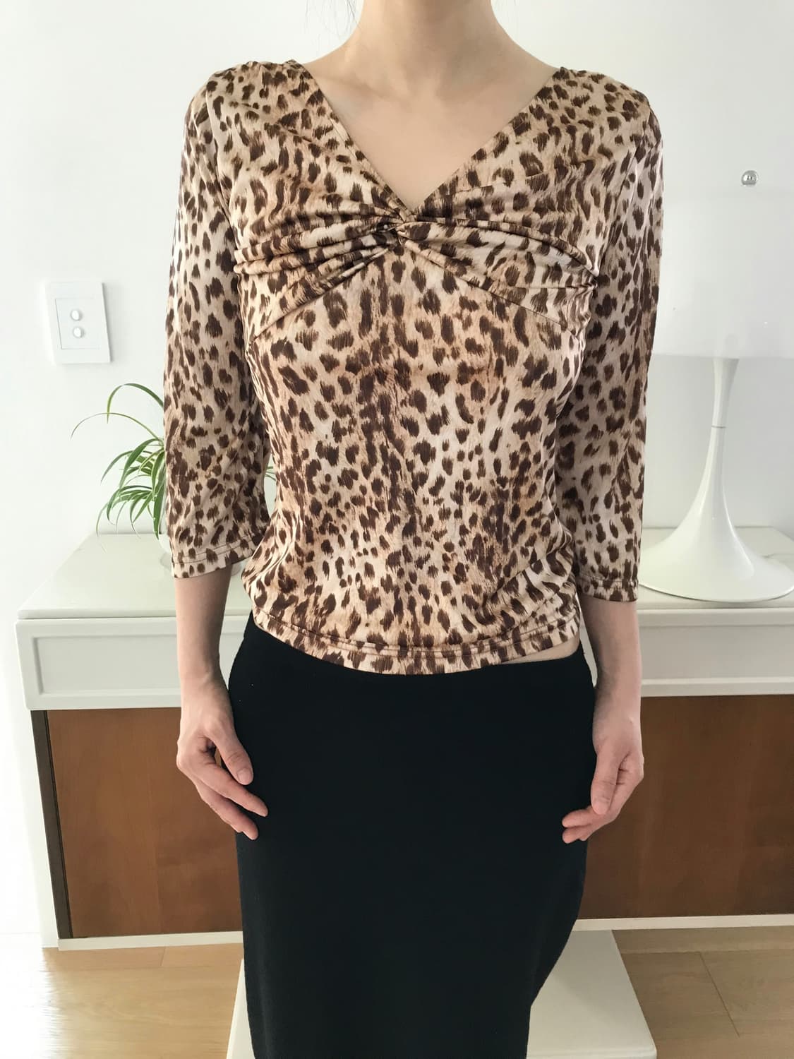 vintage leopard pattern top 상품이미지2