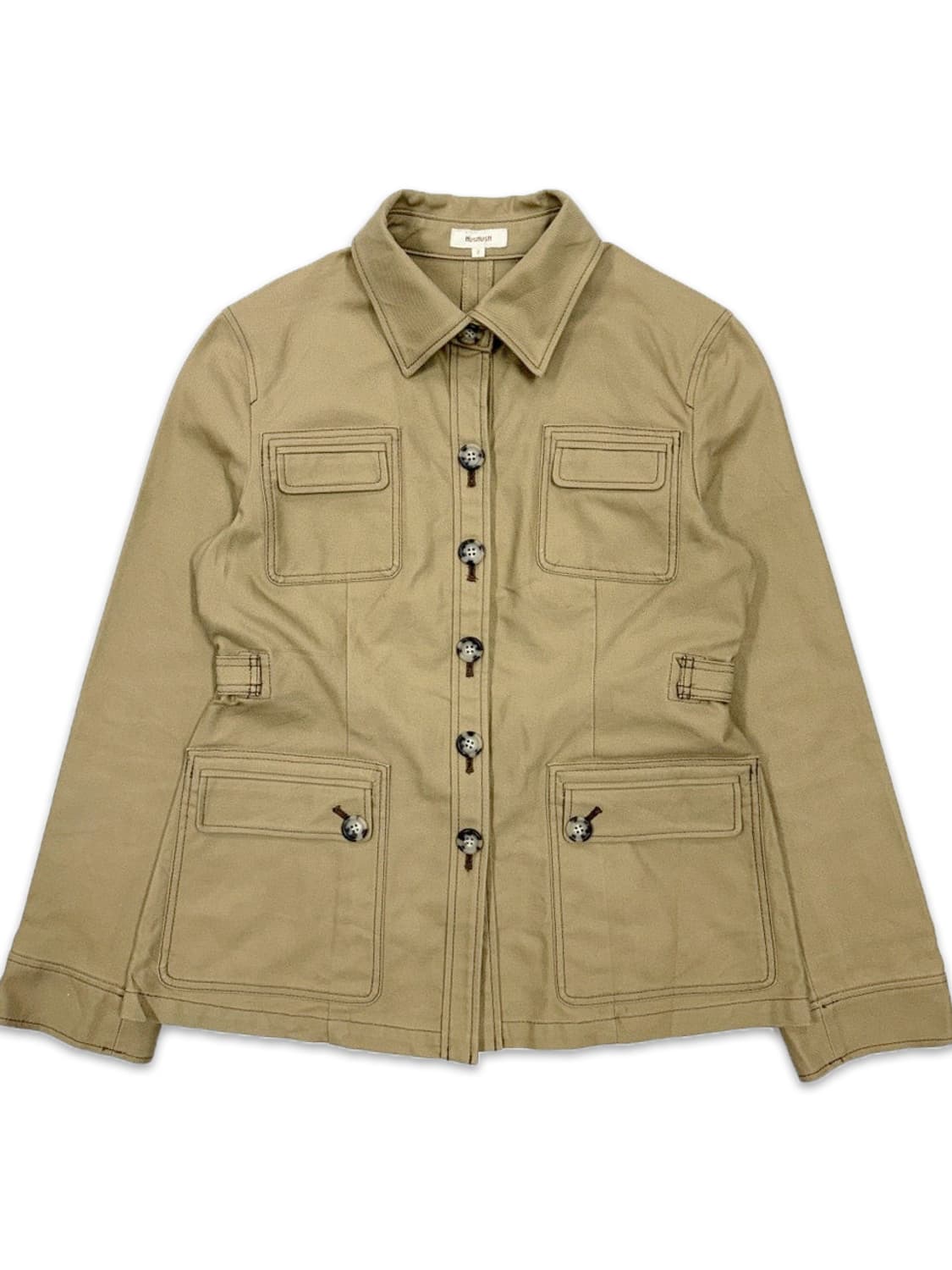 빈티지 hushush 브라운 베이지 포켓 싱글 자켓 상품이미지1