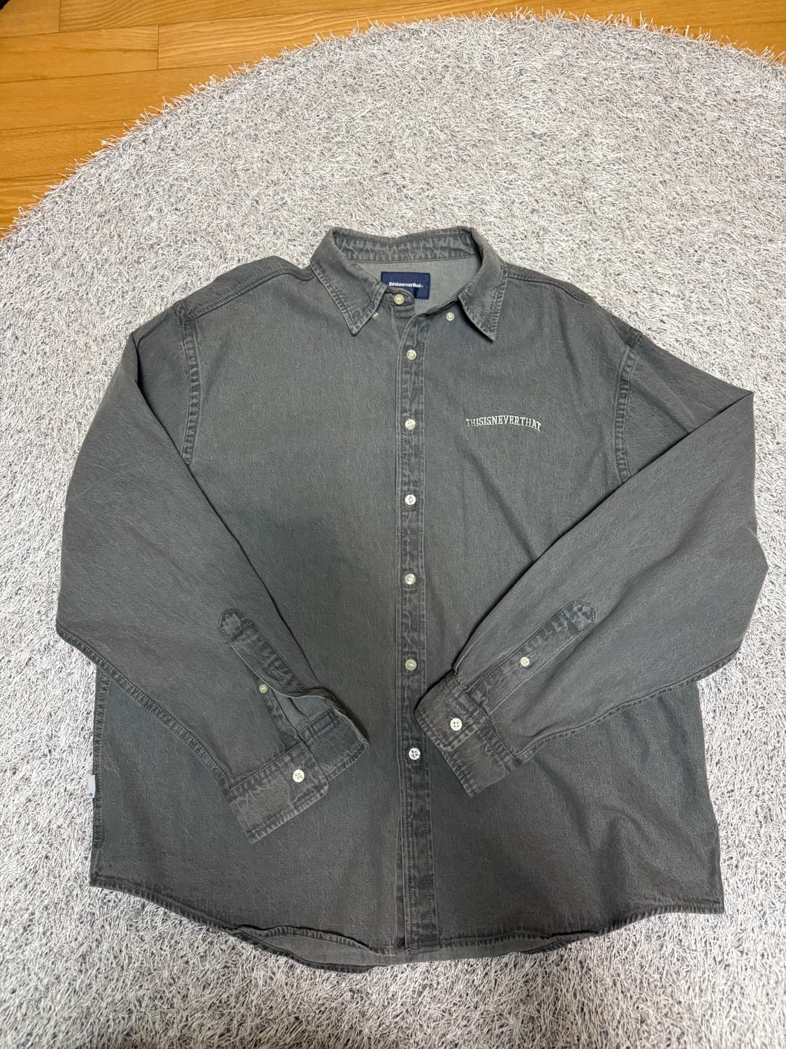 [XL] 디스이즈네버댓 그레이 워싱 셔츠 상품이미지1