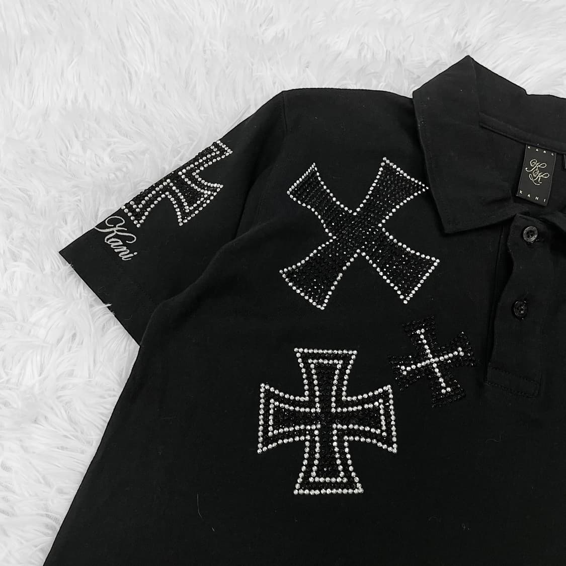 칼카니 jpn 크로스 큐빅 폴로 반팔티 블랙 상품이미지6
