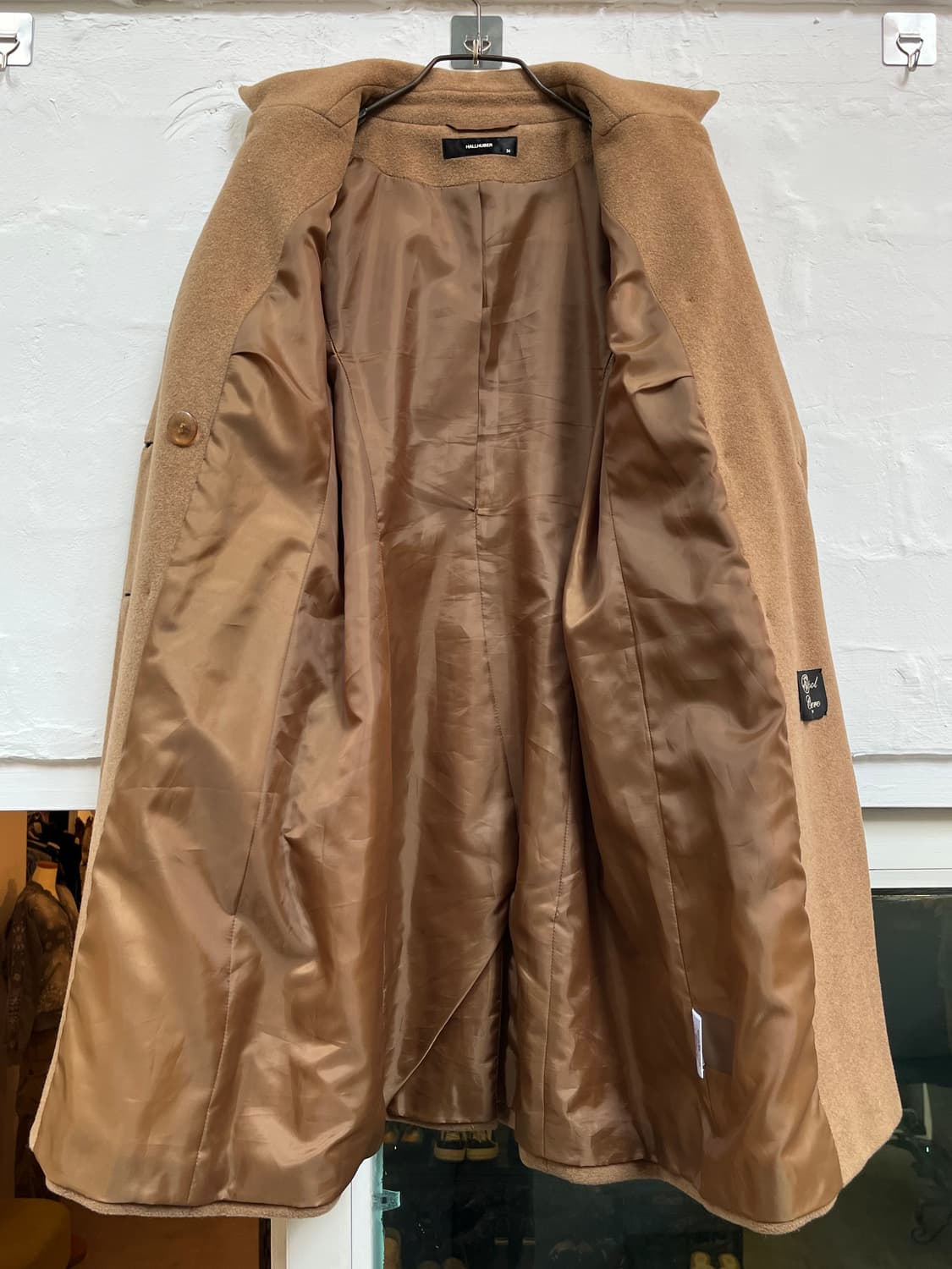 Hallhuber 카멜 더블 브레스티드  울 코트 34 상품이미지5