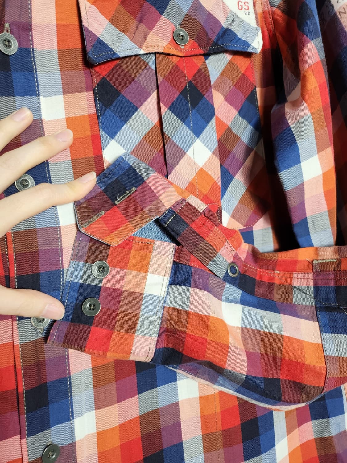 L 지스타로우 빈티지 멀티 체크 셔츠 남방 상품이미지4