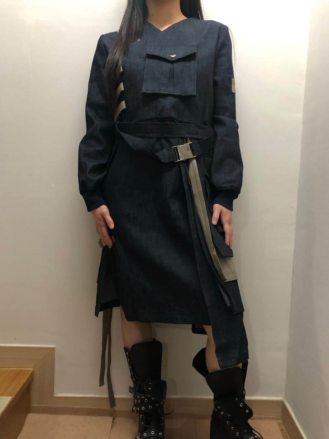 빈티지 데님 아방가르드 원피스 상품이미지1