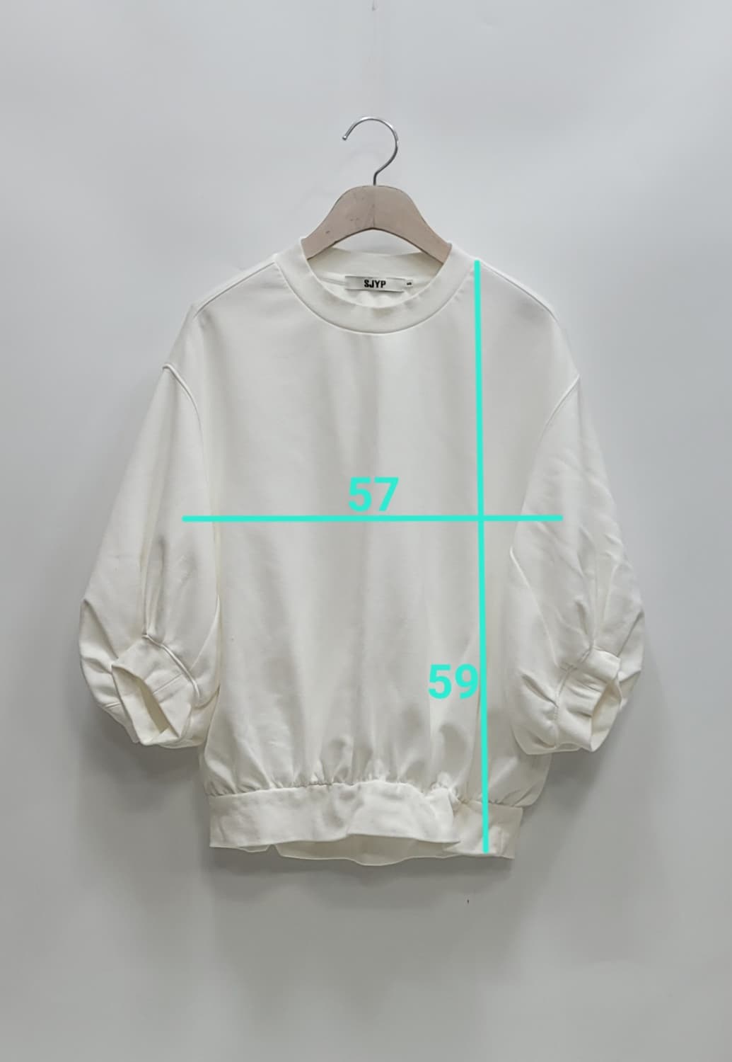 SJYP 22SS 한섬 SJYP 퍼프 슬리브 스웻셔츠 / 여 S 화이트
 상품이미지9