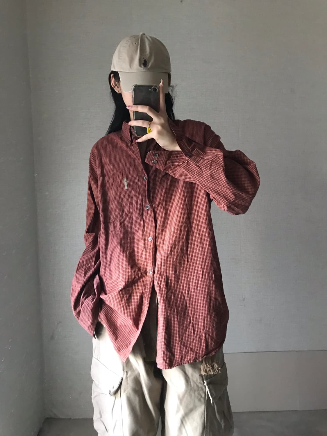 콜롬비아 오버핏 체크셔츠 상품이미지2