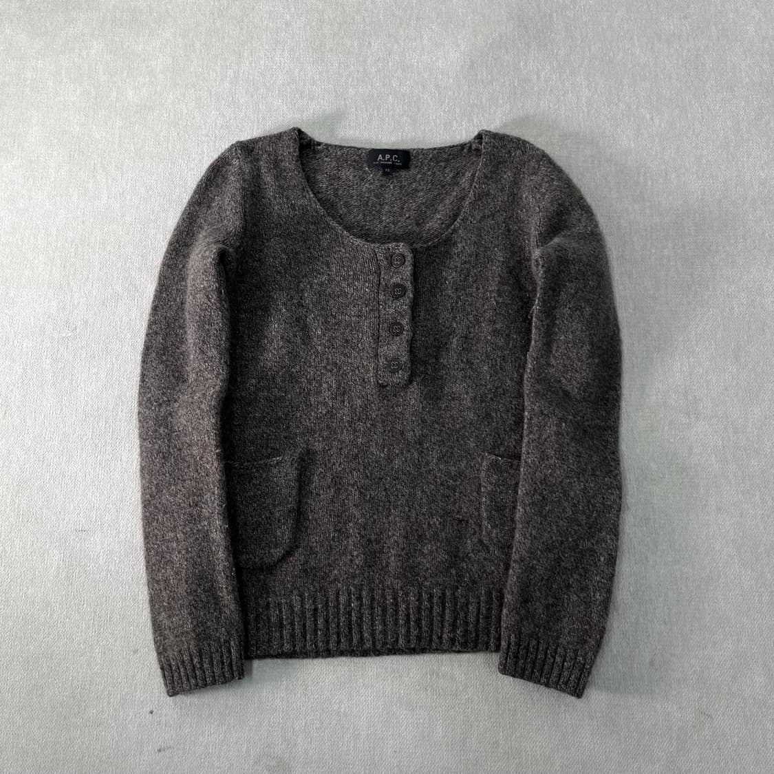W 90 APC 아페쎄 00s 헨리넥 램스울 니트 상품이미지1