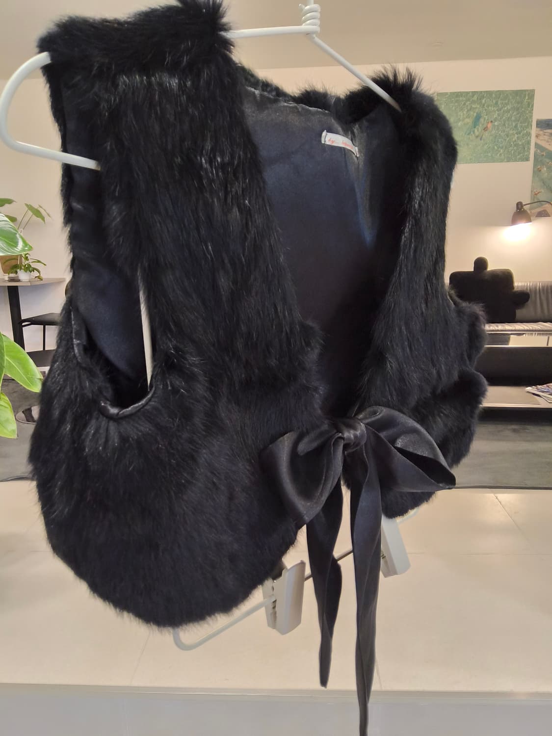 블랙퍼 조끼  리본장식 상품이미지1