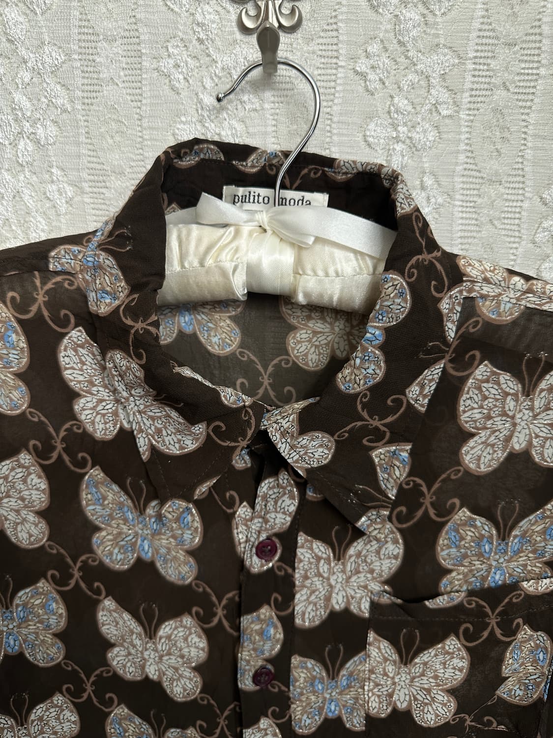 pulito moda 나비 프린팅 셔츠 상품이미지2