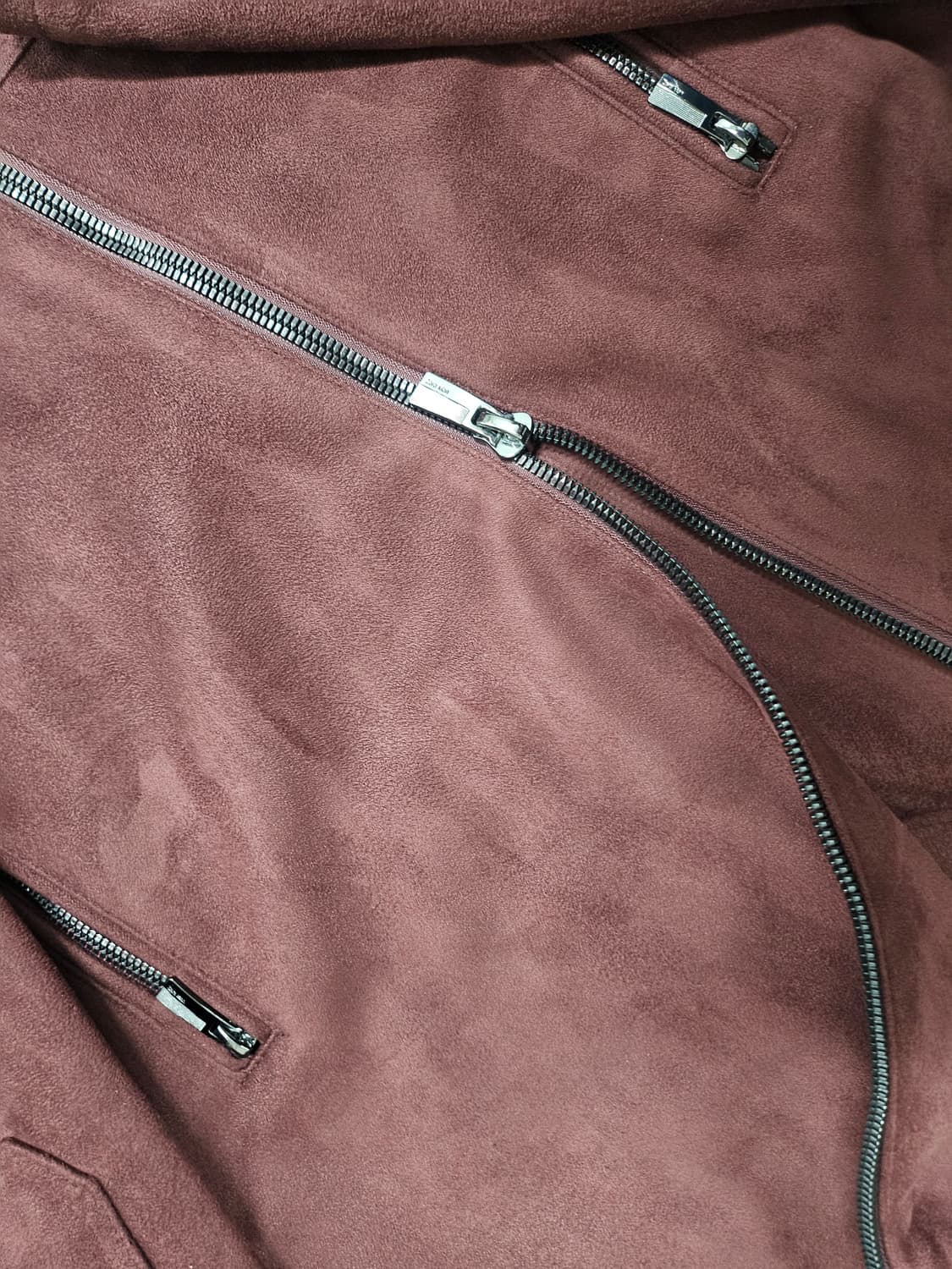 자라맨 ZARA 스웨이드 라이더 자켓 버건디 상품이미지9