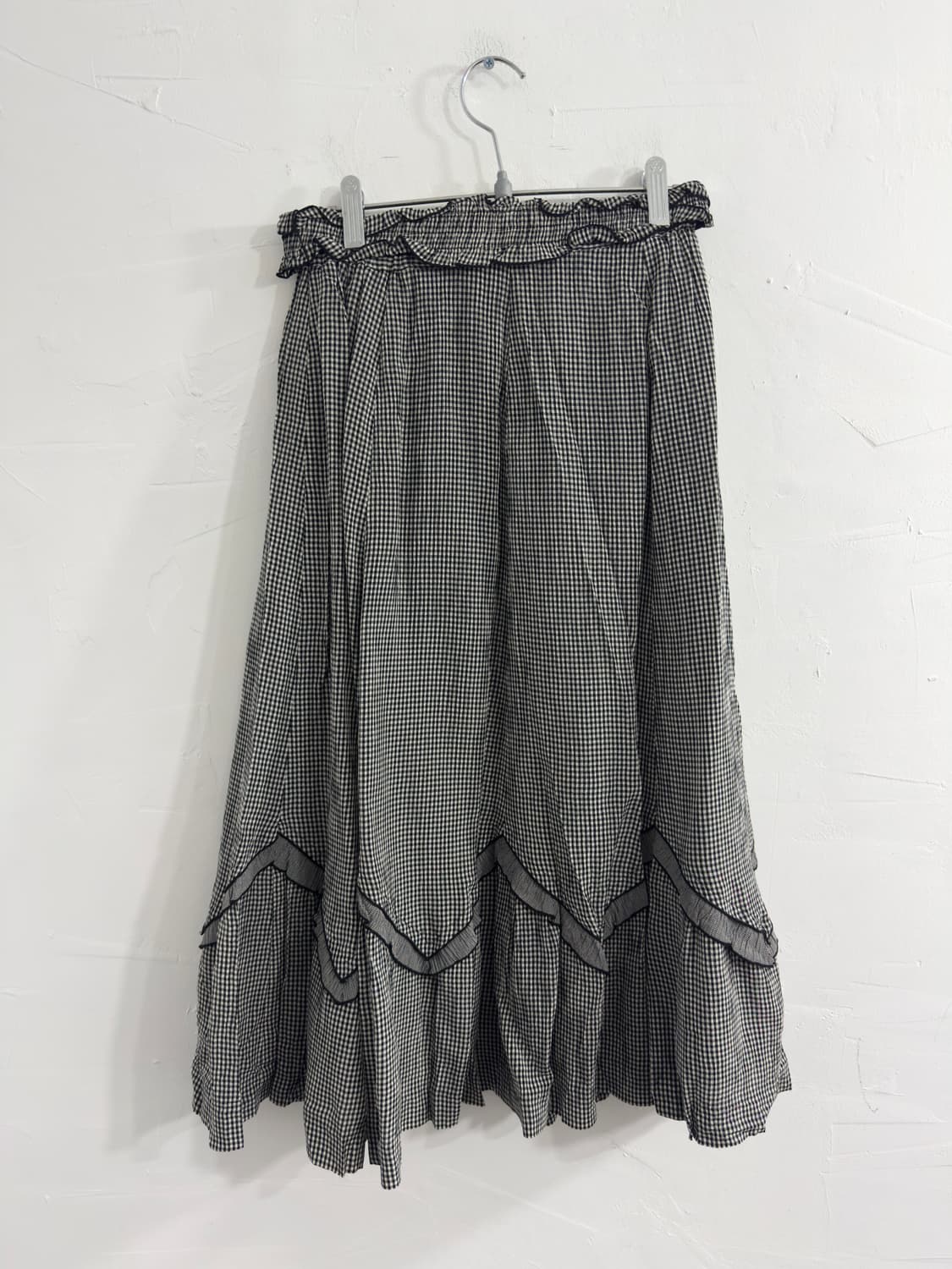 belt check design skirt 상품이미지2