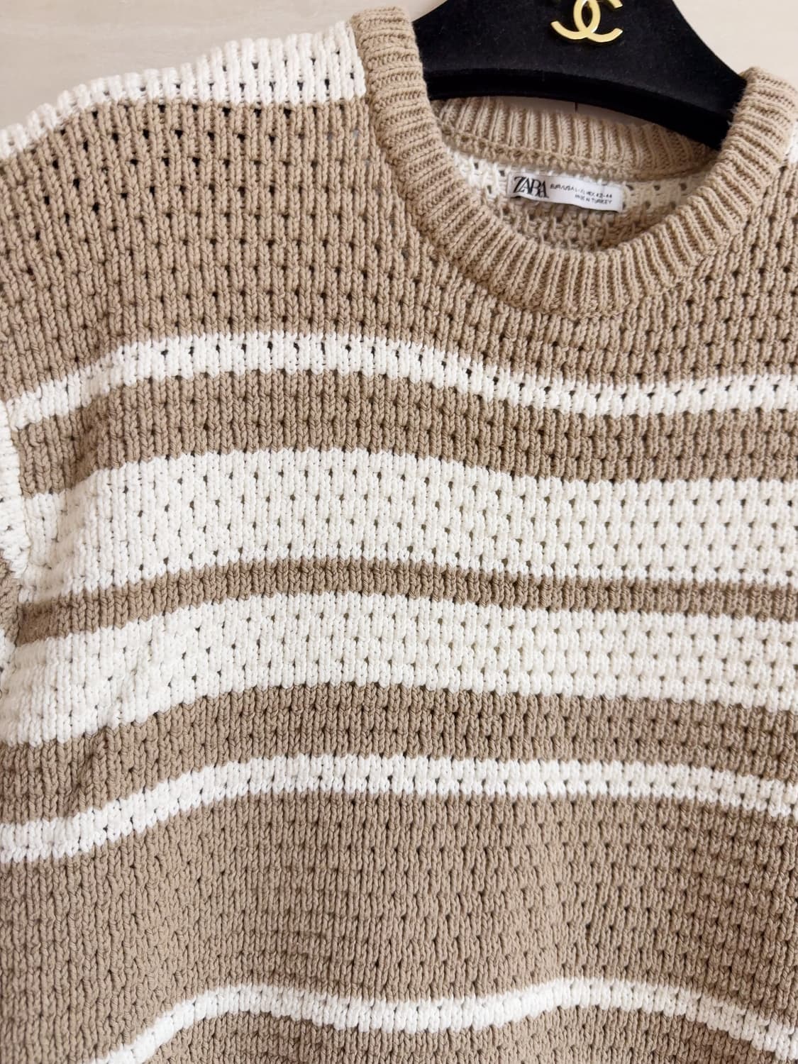 자라 스트라이프 반팔 니트 L 상품이미지3