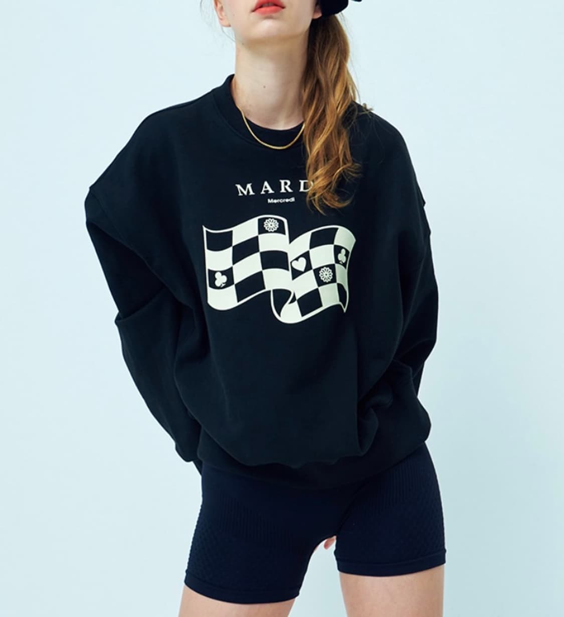 Mardi 마르디 메크르디 sweatshirt checker 맨투맨 상품이미지2