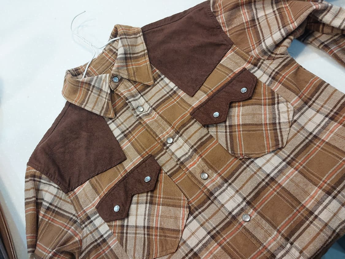 out of sight 웨스턴 플란넬 헌팅 셔츠 90~95 체감 상품이미지1