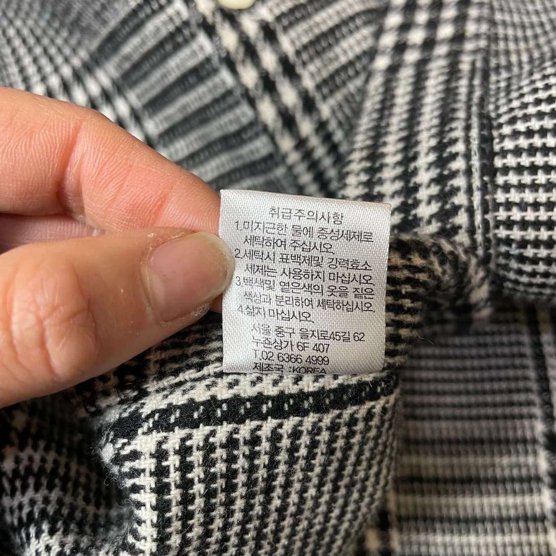 빈티지 블랙 체크 플란넬 셔츠 M 상품이미지6