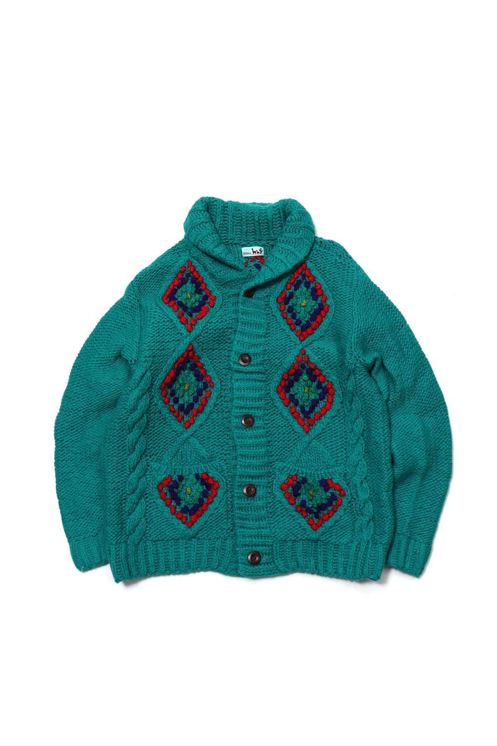 TITICACA 핸드메이드 페루산 울 100% 코위찬 가디건 size M 상품이미지1