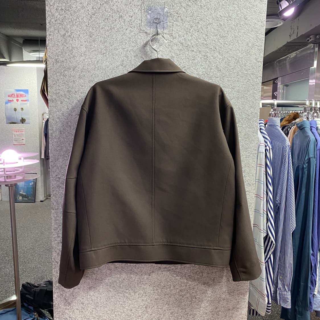 쿠어 오버핏 울 크롭 다크브라운 자켓 B4671 상품이미지4