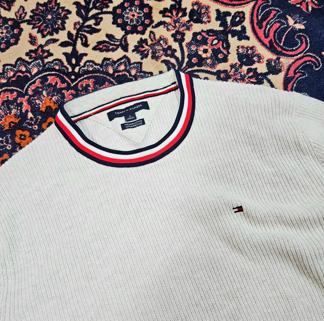 타미힐피거 리브드 제네바 크르넥 니트 스웨터 M size 상품이미지4