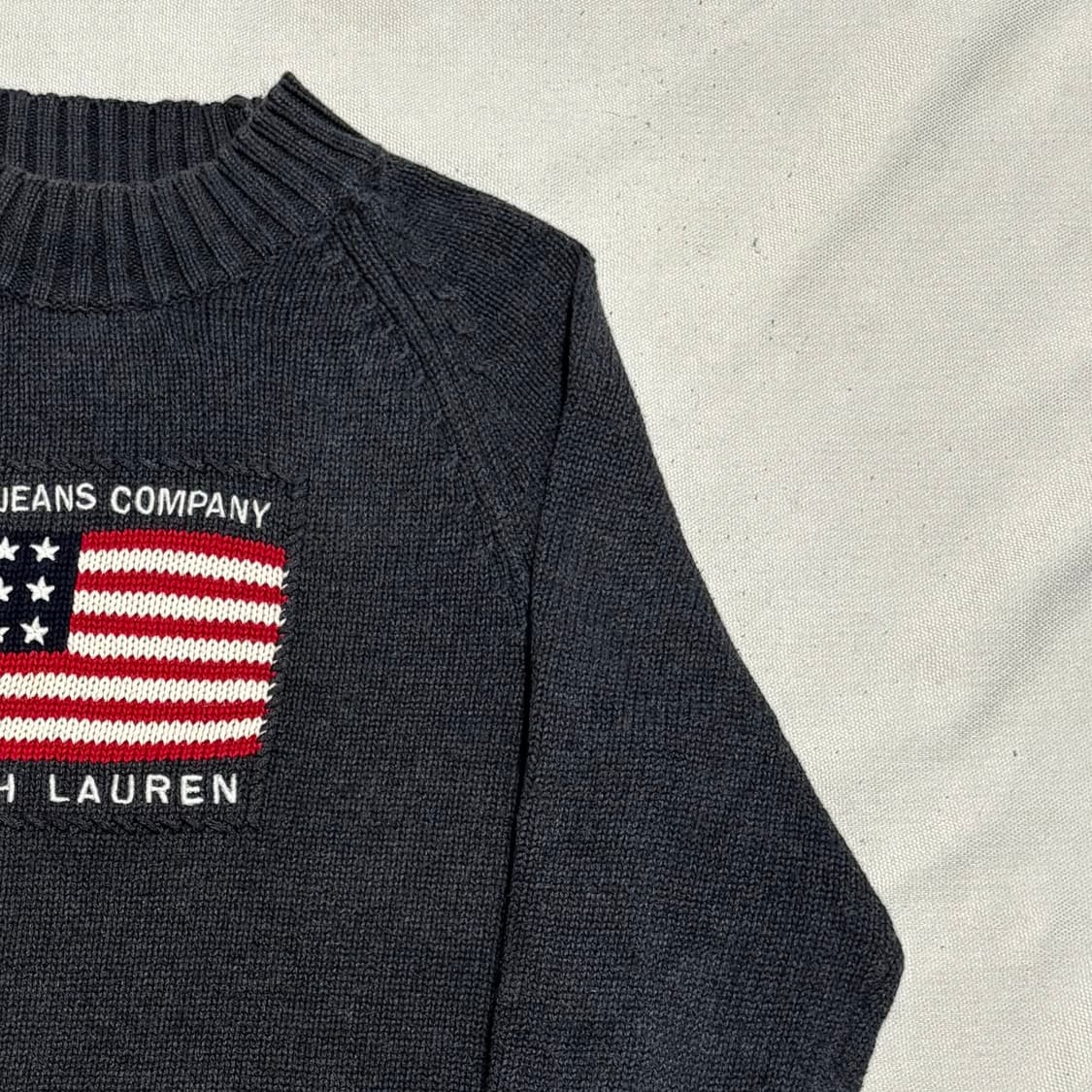 M 폴로랄프로렌 성조기 챠콜 코튼 니트 상품이미지1