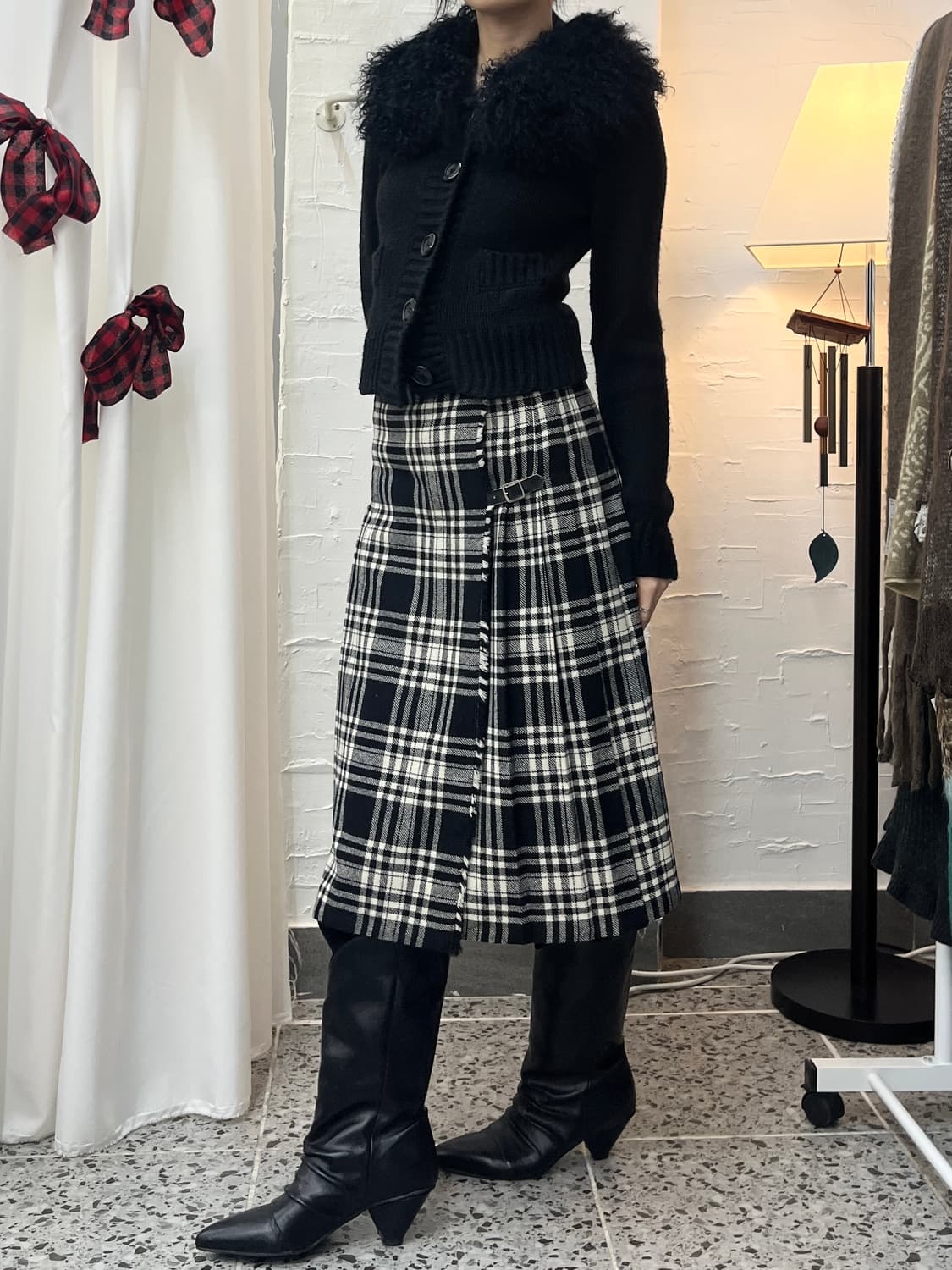 black scottish lap skirt 상품이미지2