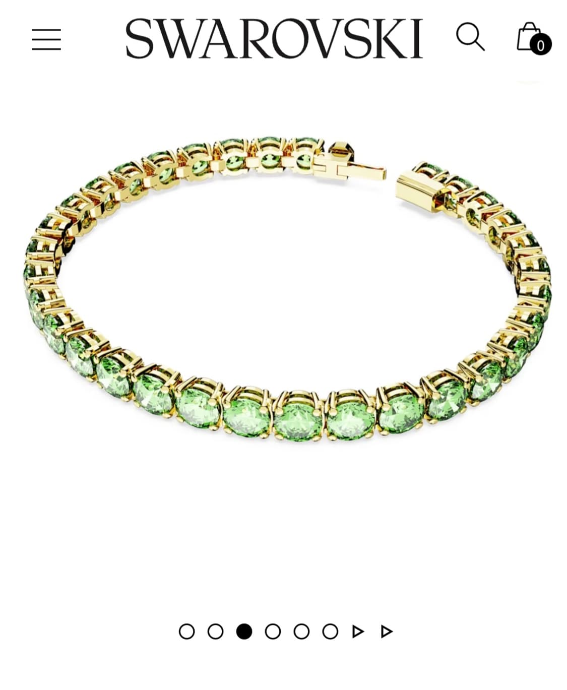 정가38만~새제품)스와로브스키 M사이즈 매트릭스 테니스 그린 팔찌 정품 상품이미지2