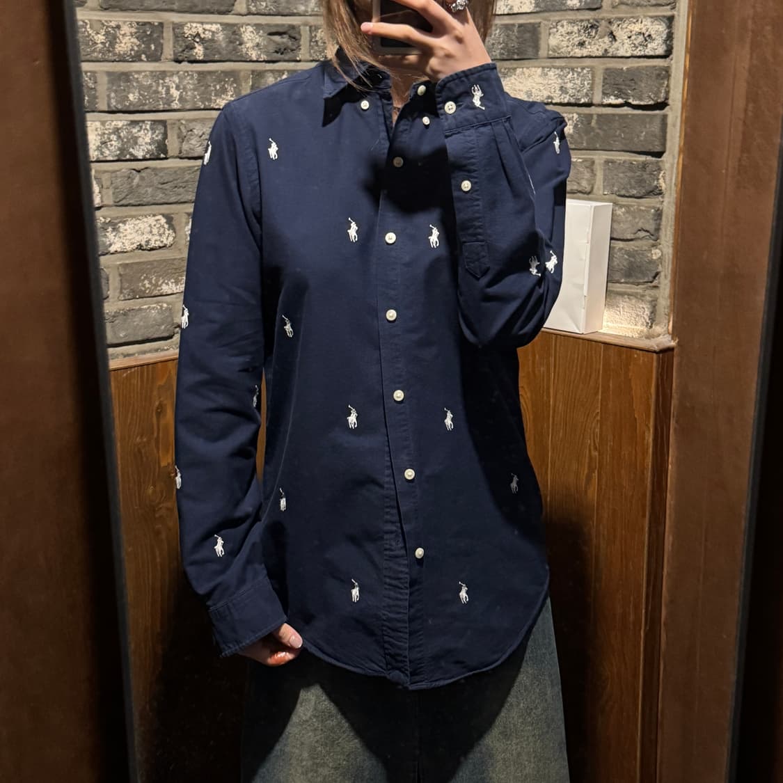 S) 폴로 랄프로렌 클래식핏 멀티포니 옥스포드 네이비 셔츠 상품이미지8