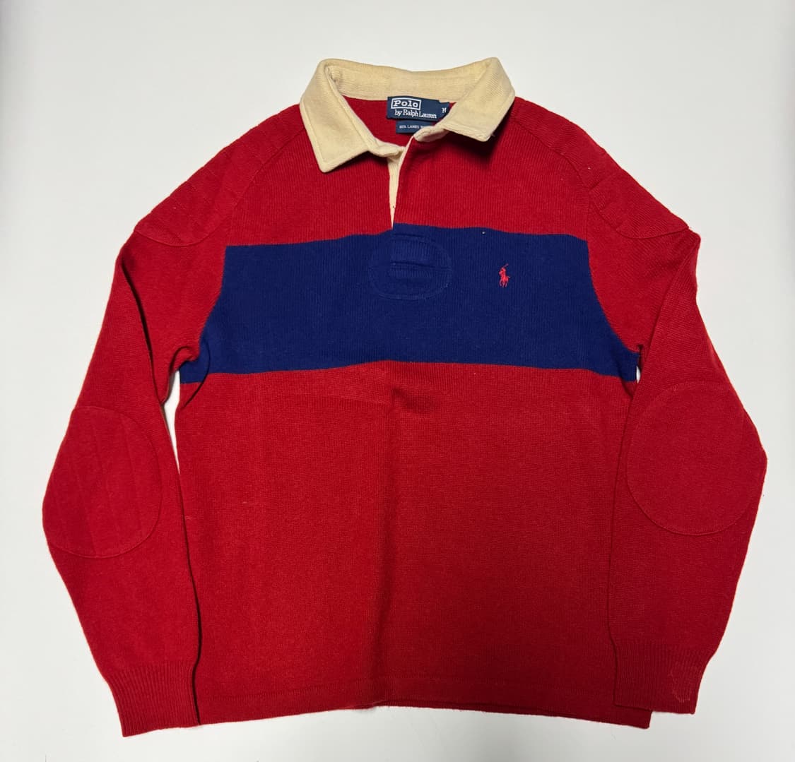 희귀!! 폴로 랄프로렌 램스울 럭비 카라 니트 M ~ L 상품이미지1
