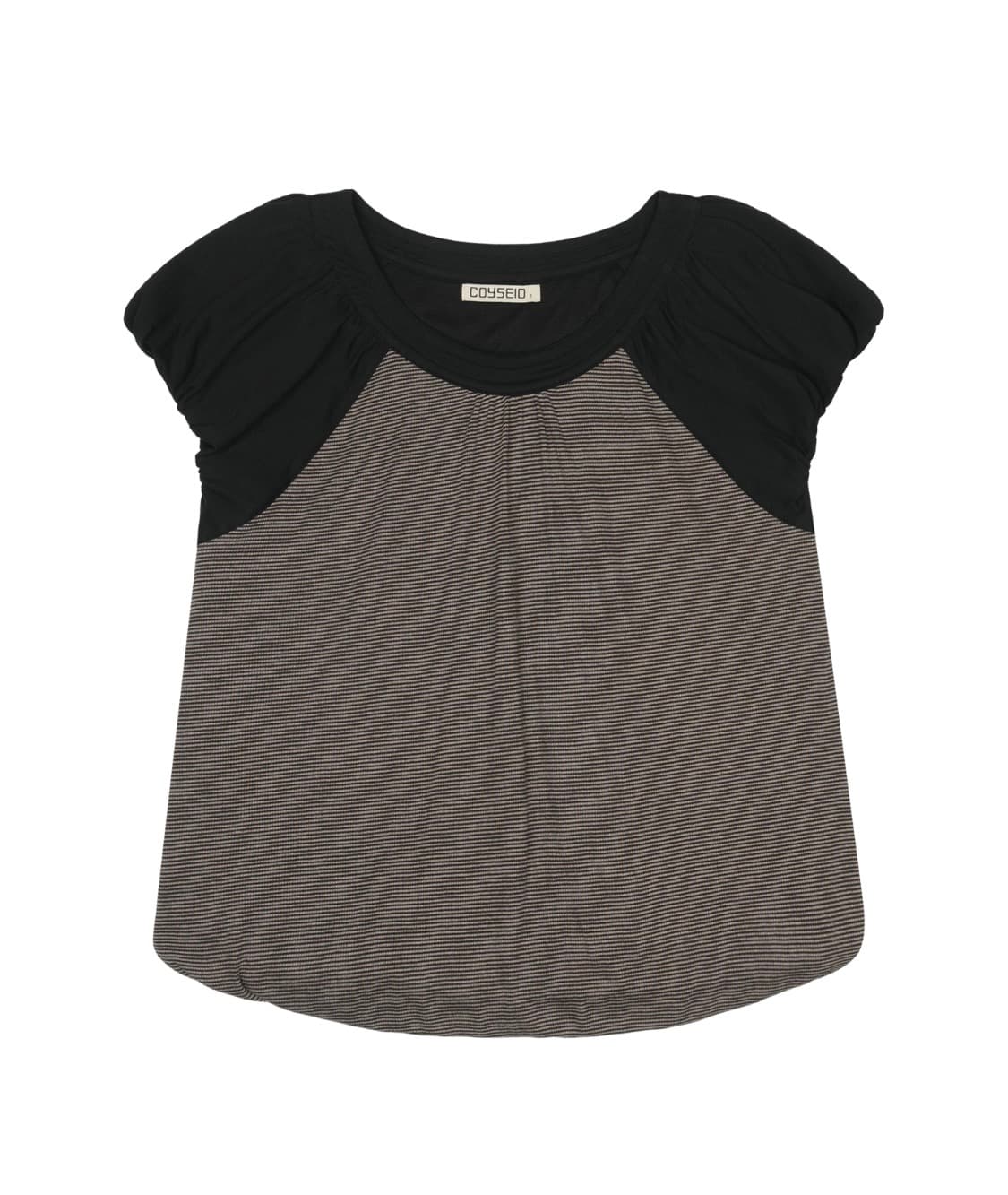 PUFF SHIRRING T-SHIRT BLACK 상품이미지1