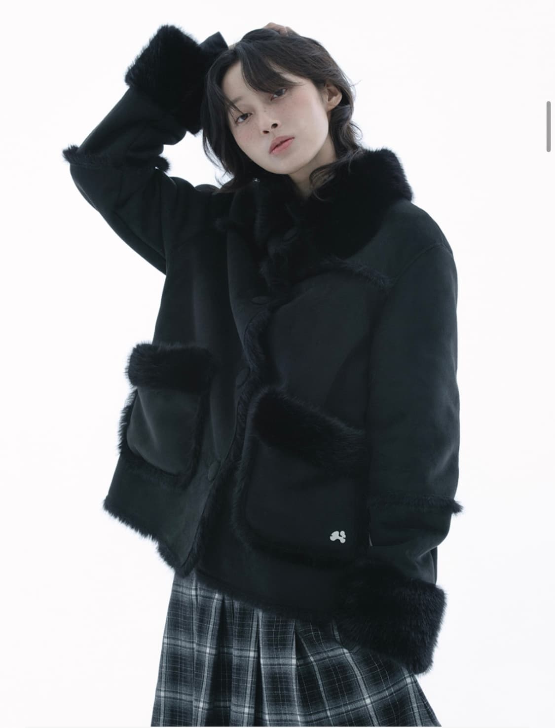 허그유어스킨 시어링 무스탕 블랙 상품이미지2