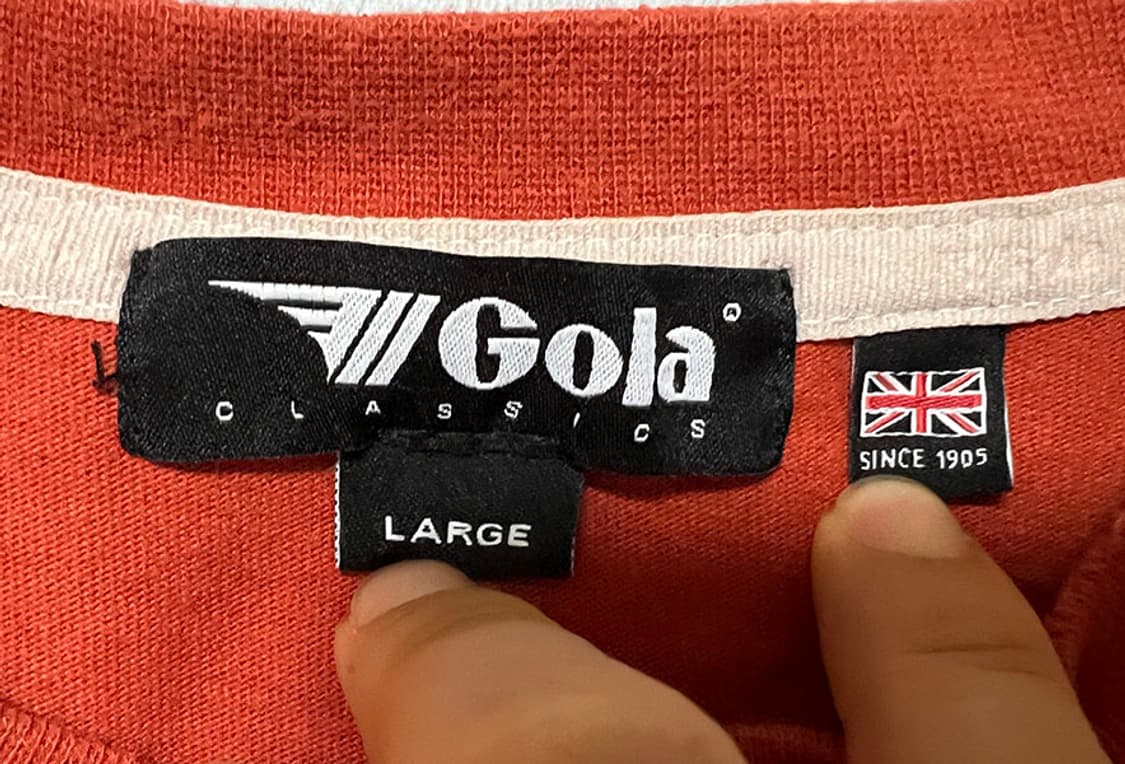 GOLA 골라 자수로고 남자 반팔티셔츠 라운드넥 캐주얼 오렌지 L 100 상품이미지5