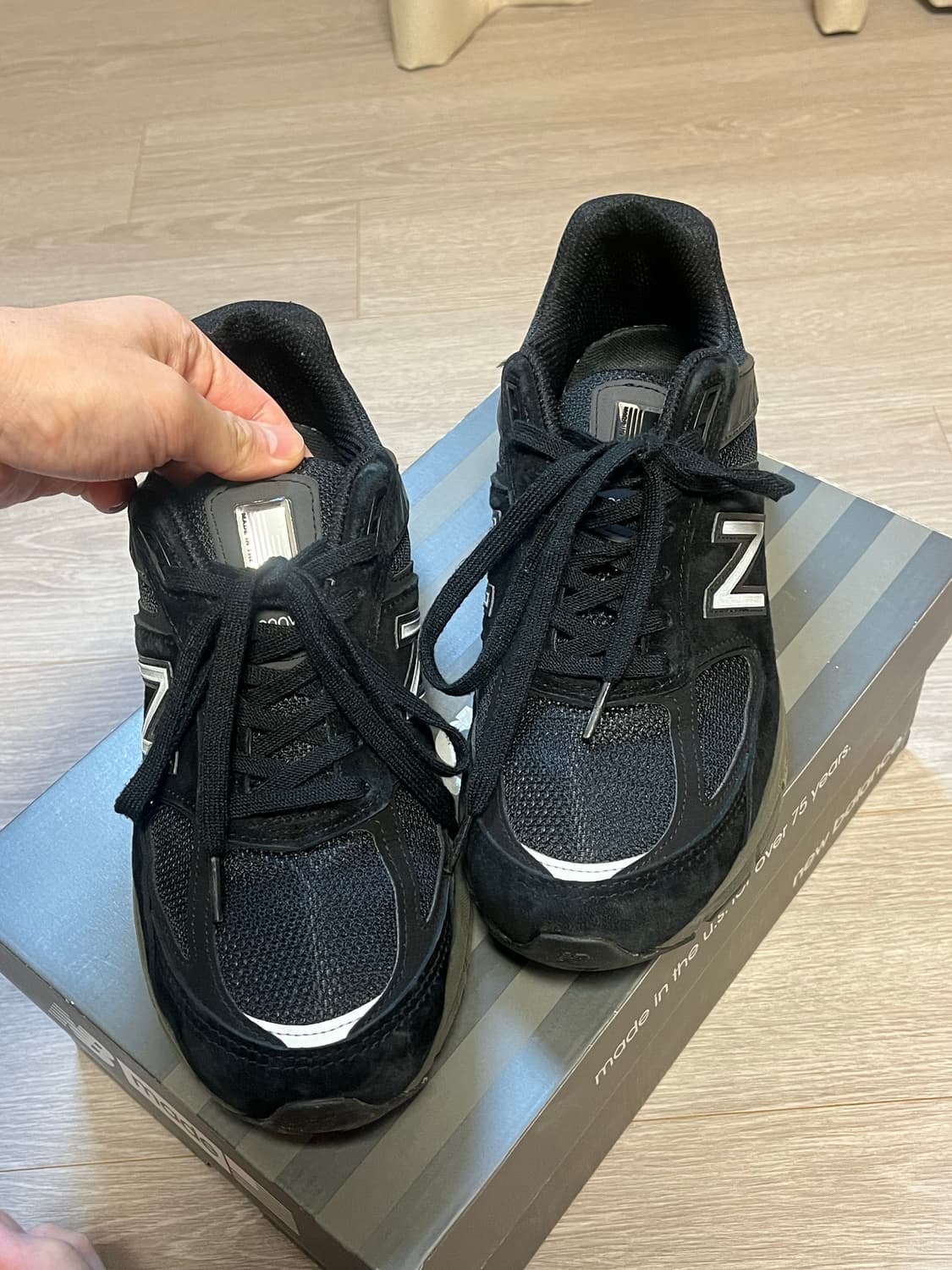 (실착1회) 뉴발란스 990v5 블랙  상품이미지2