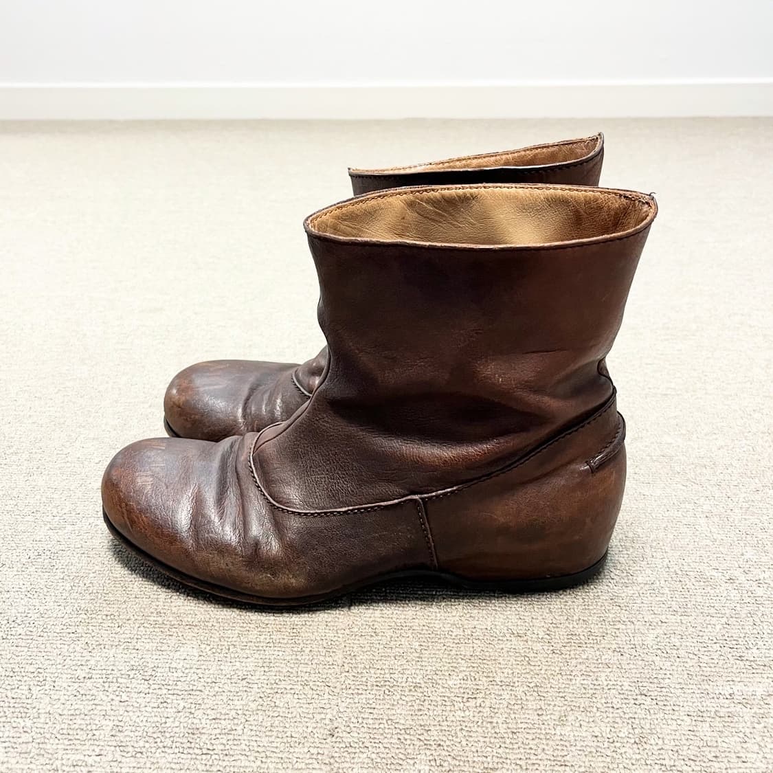 랑방 브라운 레더 숏부츠 상품이미지2