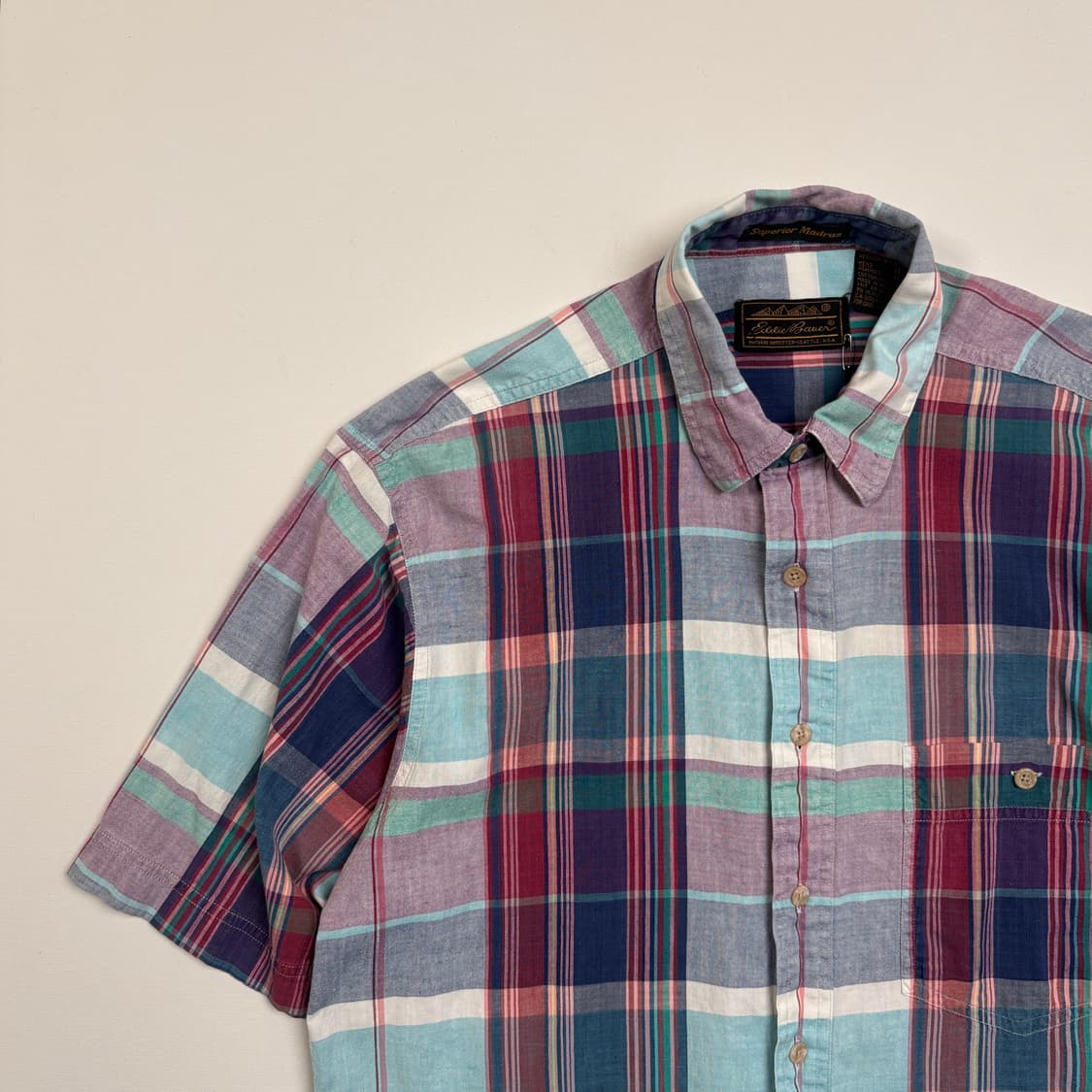 [M] 00s EddieBauer superior Madras shirt 상품이미지2