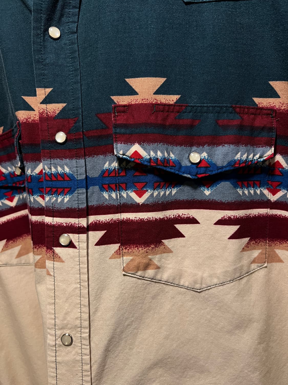 [2XL]90's 랭글러 USA 나바호 패턴 버튼다운 웨스턴 셔츠 상품이미지3