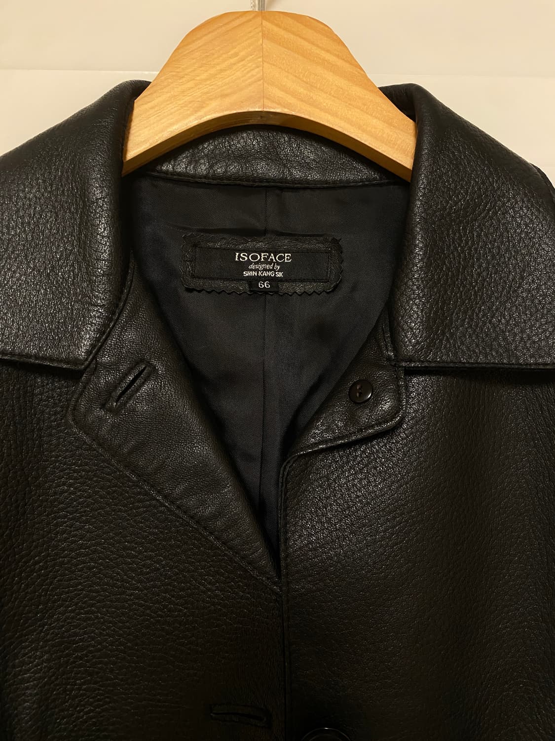 ISOFACE 가죽 롱코트 상품이미지2