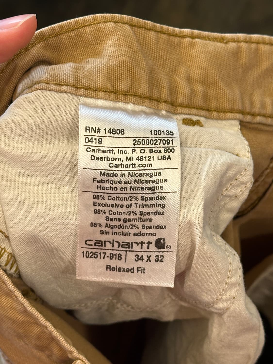 Carharrt 칼하트 릴렉스핏 워크팬츠 34x32 상품이미지5