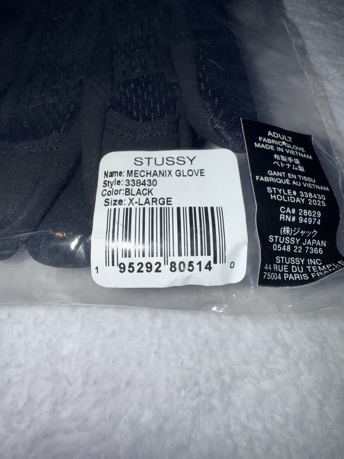 스투시 메카닉스 글러브 블랙 상품이미지4
