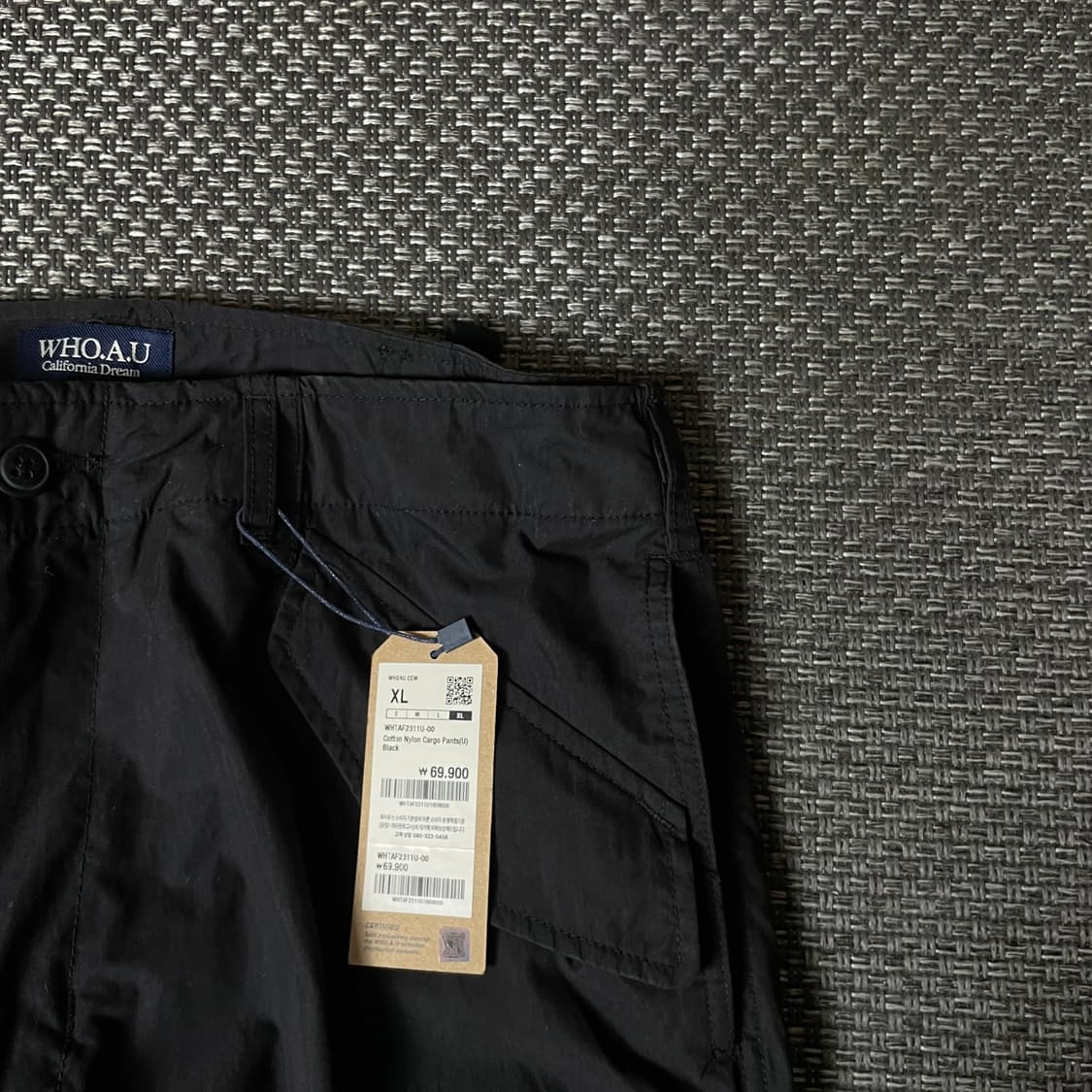 (34) 후아유 블랙 바스락 카고 코튼 팬츠 XL 상품이미지5