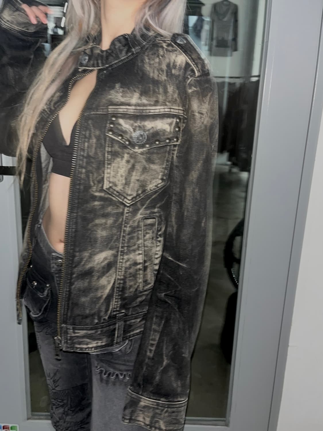 버커루 데님 그런지 집업 자켓 상품이미지4