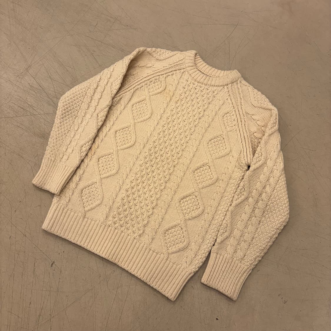 빈티지 케이블 아이보리 니트 상품이미지1