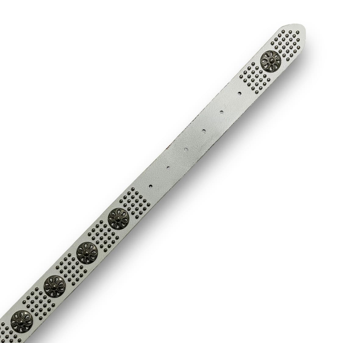 Ethnic Multi Stud White Leather Belt 상품이미지7