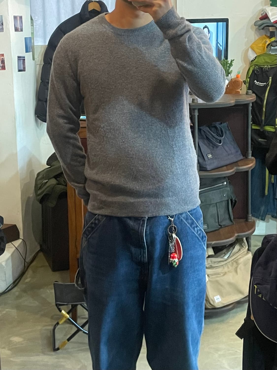 솔리드 옴므 그레이 니트 100 상품이미지2