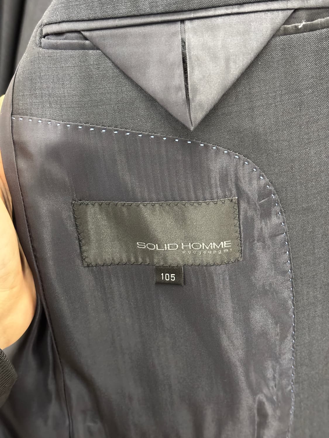 솔리드 남성용 네이비 정장 자켓 105 상품이미지4