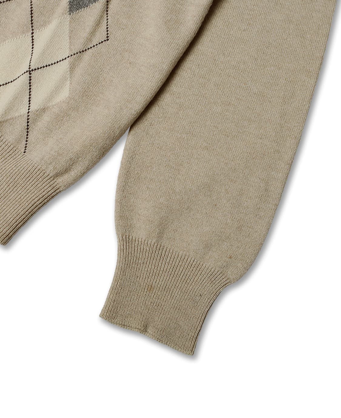 그란 사쏘 [Gran Sasso] 울 캐시미어 아가일 체크 하프 짚업니트 상품이미지4