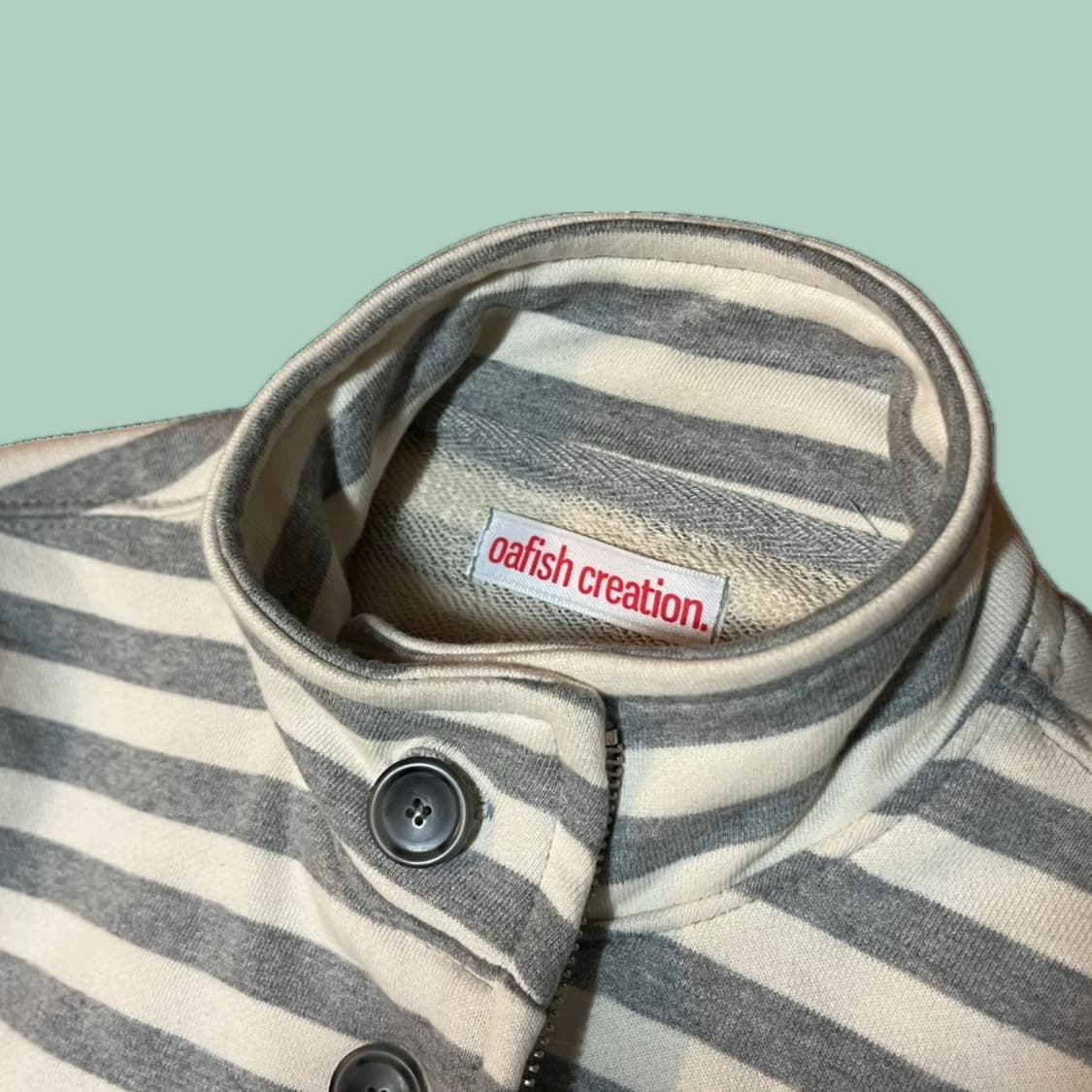 오피쉬 버튼 스트라이프 투웨이 집업 상품이미지3