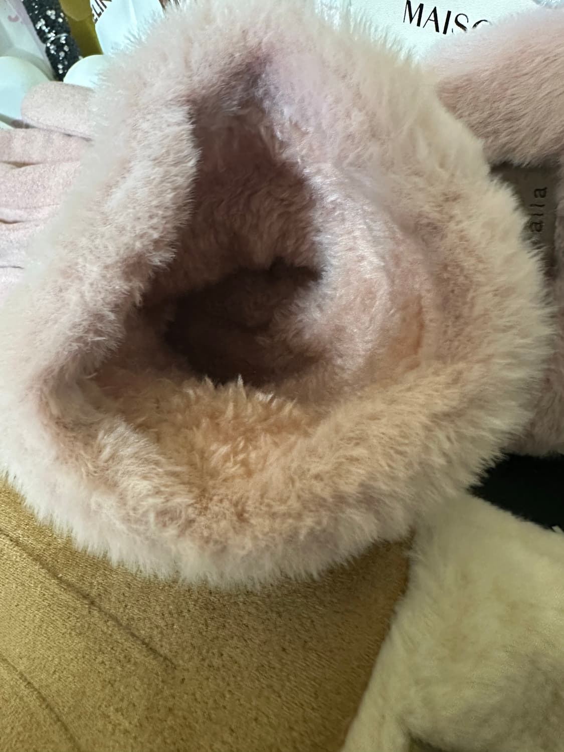 UGG 어그 장갑 베이지/핑크 퍼 장식 상품이미지4