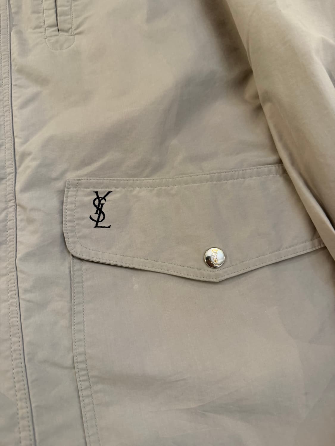 90s YSL 입생로랑 블루종 사파리 자켓 베이지 상품이미지2