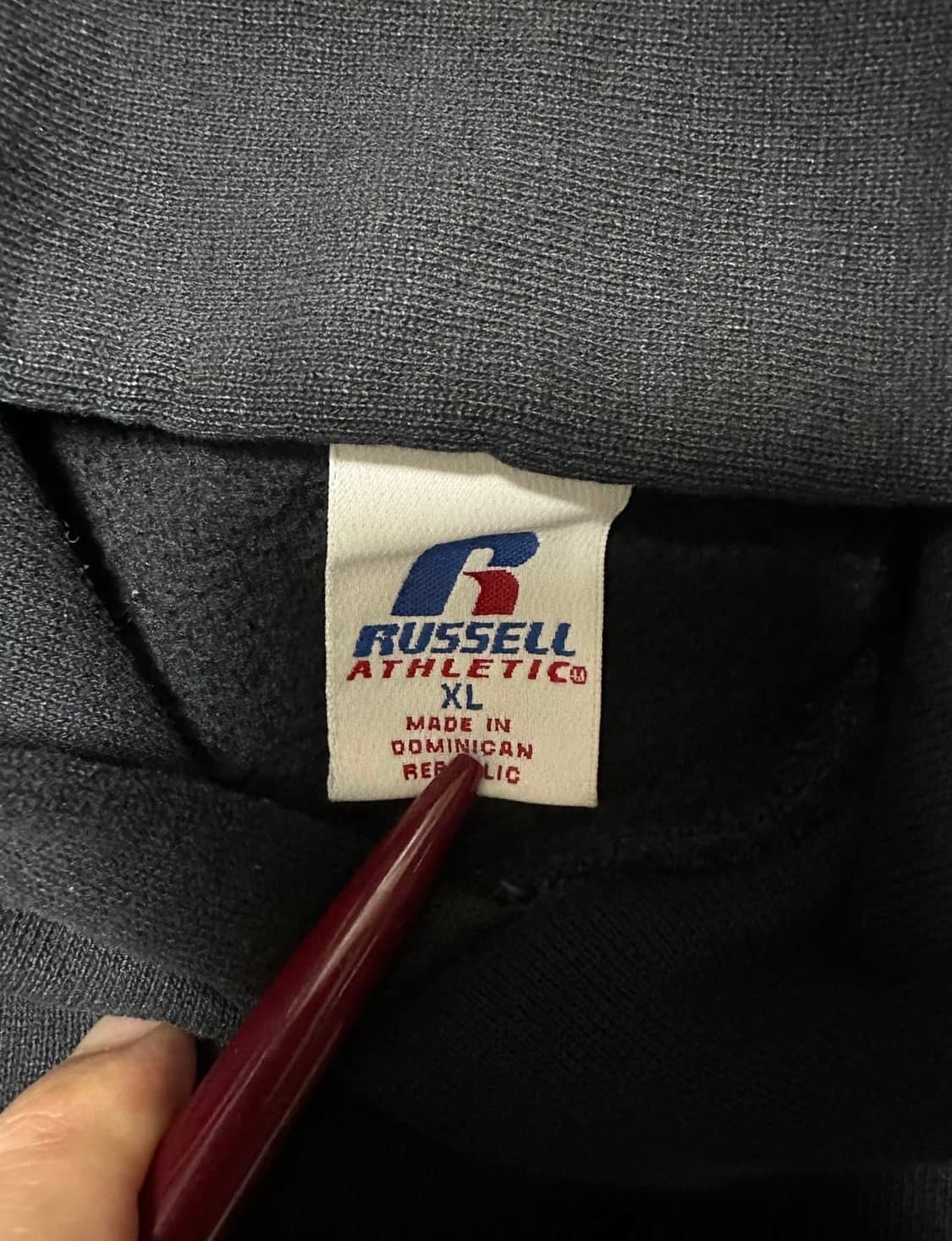 00s 빈티지 러셀 후드 블랙 XL 디스트레스드 상품이미지9