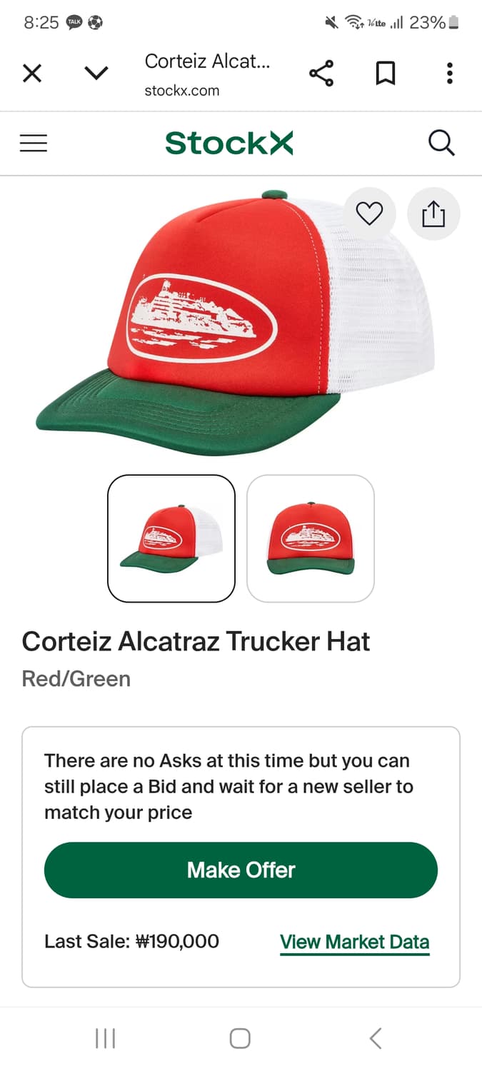 Corteiz Alcatraz Trucker Hat Red/Green 상품이미지2